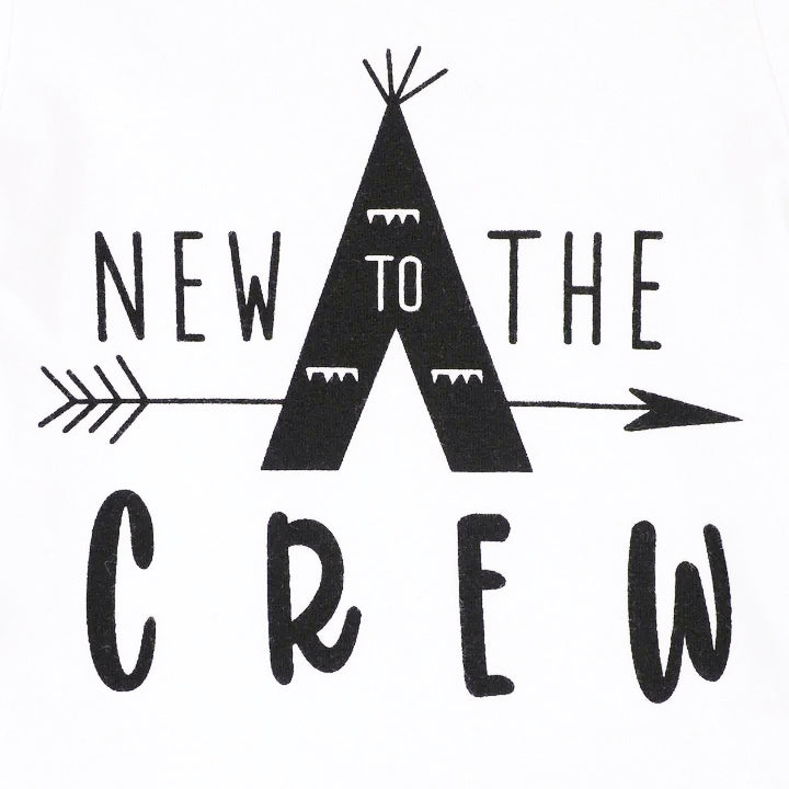 3PCS New To The Crew Letter Printed Baby Boy Set