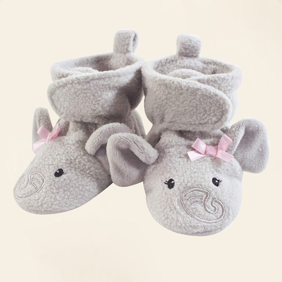 Precioso elefante 3D impreso cálido botas de felpa zapatos de bebé
