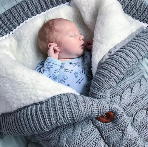 Sac de couchage en tricot d'hiver pour bébé