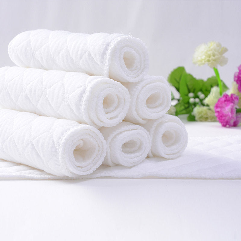 Pañal de tela de algodón absorbente reutilizable lavable de 6 piezas