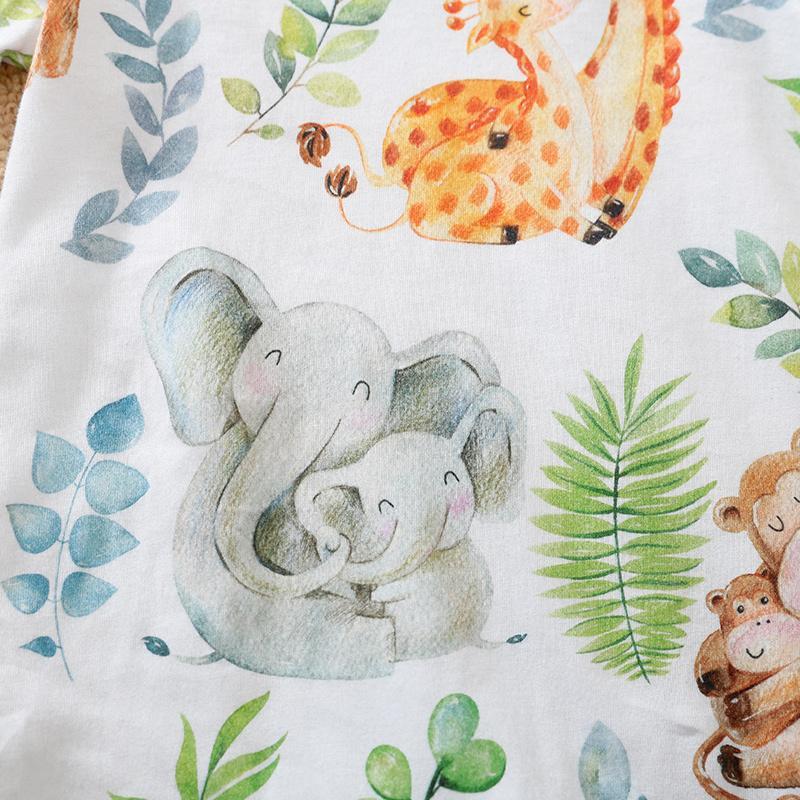 Mono de bebé con estampado de animales animados