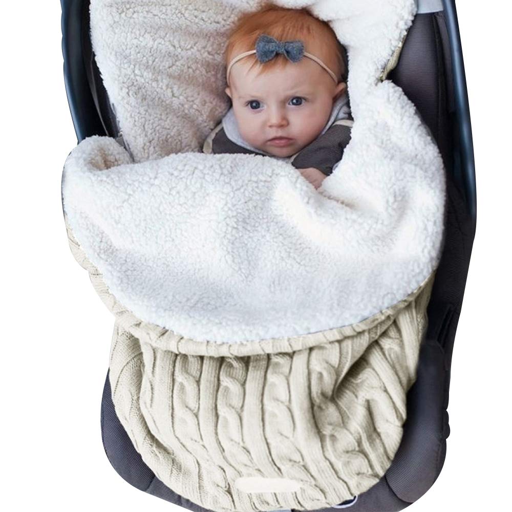Couvertures d'emmaillotage pour bébés filles et garçons, sac de couchage en tricot