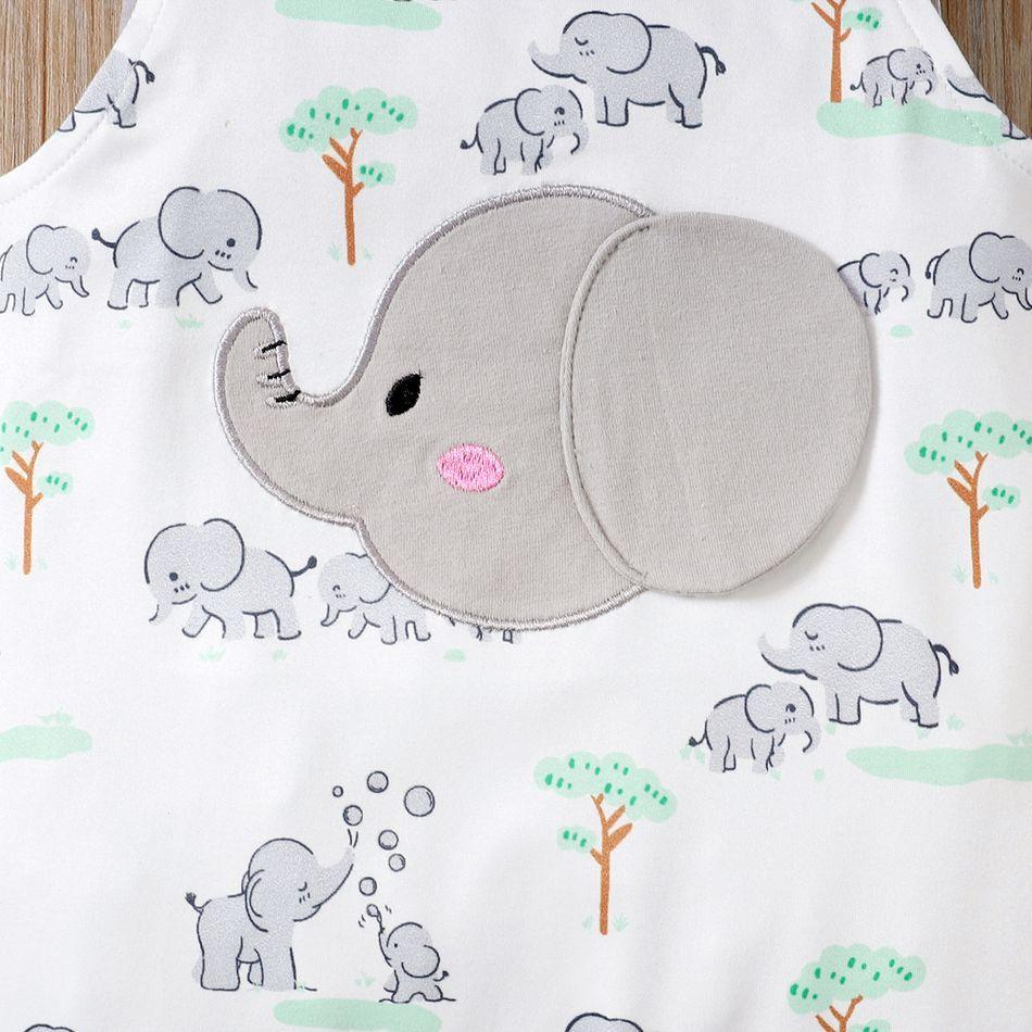 Mono de bebé con estampado de elefante de dibujos animados dulce