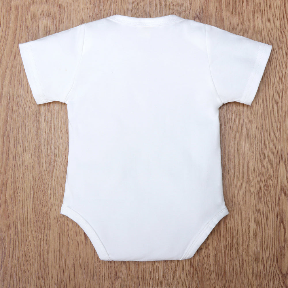 You Bet Giraffe I'm Cute Lovely Letters Giraffe Printed Short-sleeve Baby Romper