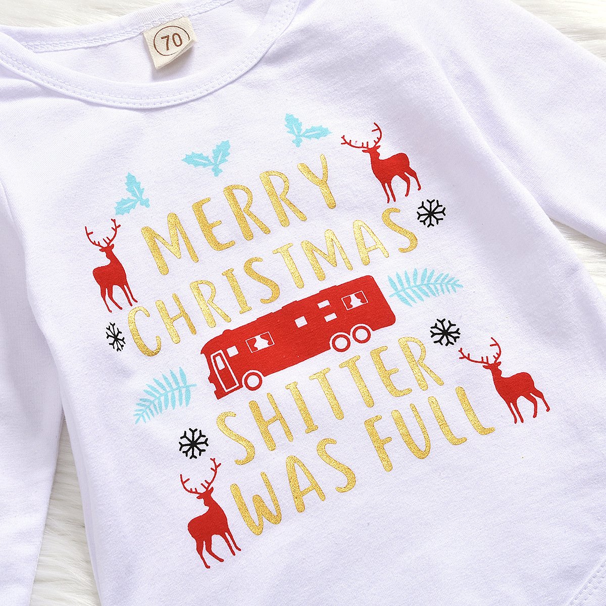 Ensemble bébé imprimé lettre joyeux Noël 3 pièces