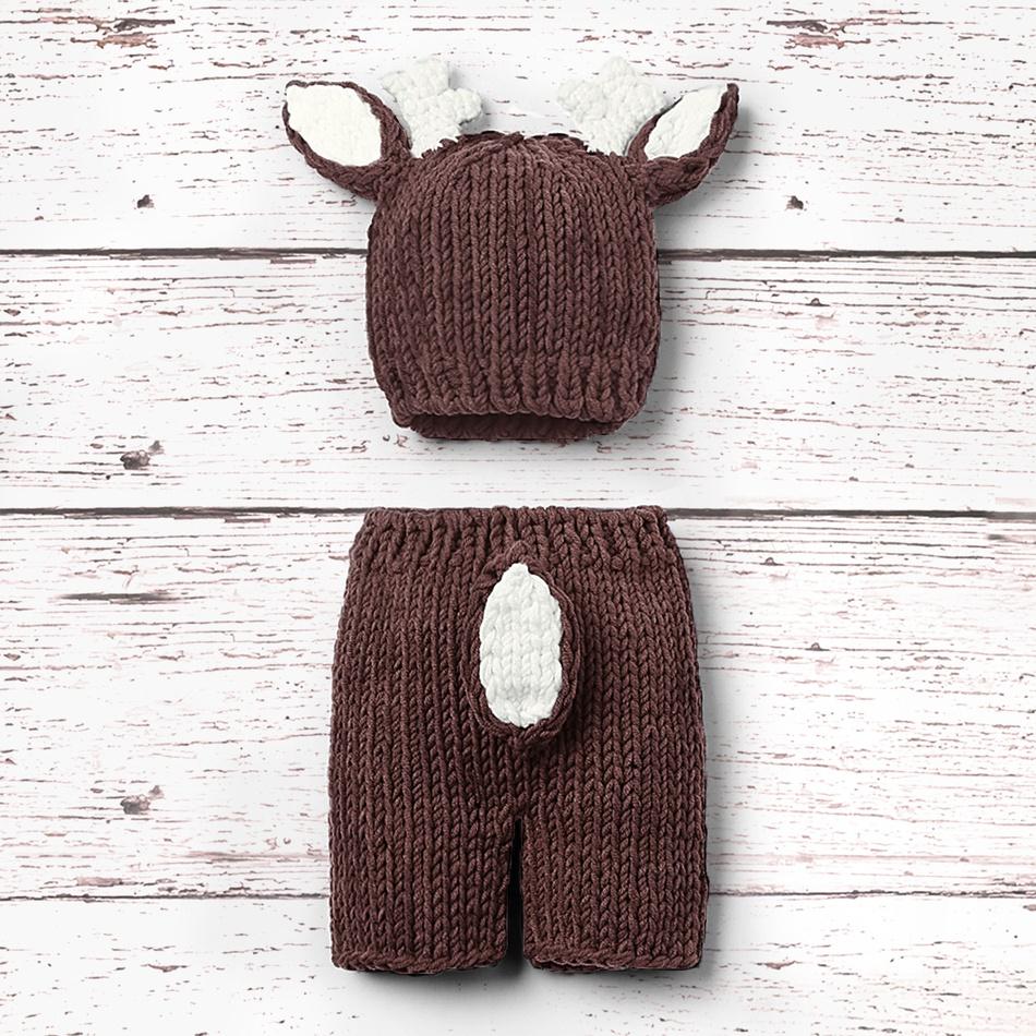 Little Deer Hand Knitted Baby Photography Clothing