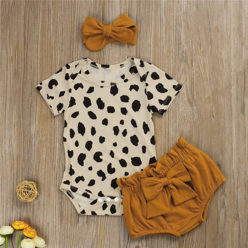 3PCS Cool Leopard Printed Baby Set