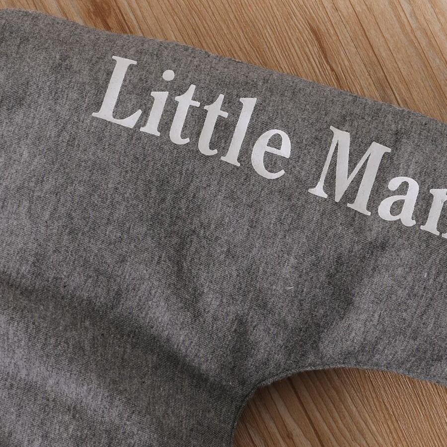 3PCS New To The Crew Letter Printed Baby Boy Set