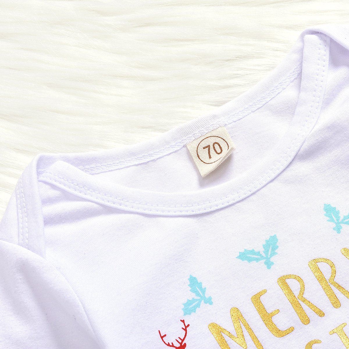 Ensemble bébé imprimé lettre joyeux Noël 3 pièces