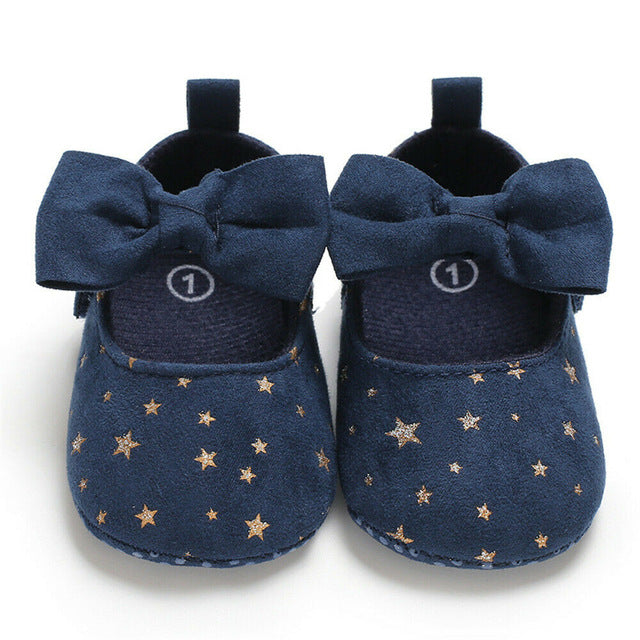 Lovely Stars Printed Bowknot Baby Non Slip Floor Socks Shoes