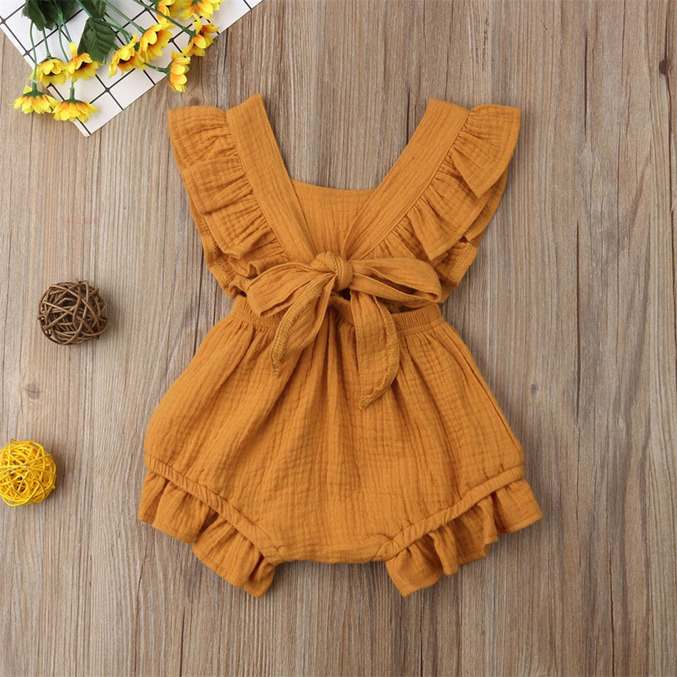 Mameluco con volantes vintage para niñas