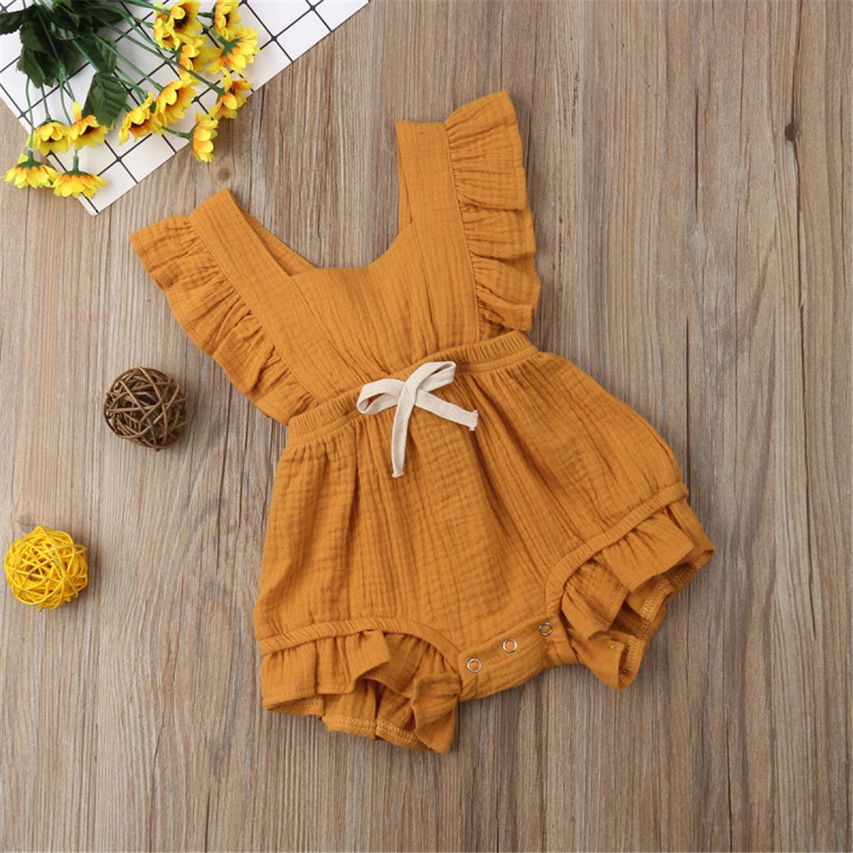 Mameluco con volantes vintage para niñas