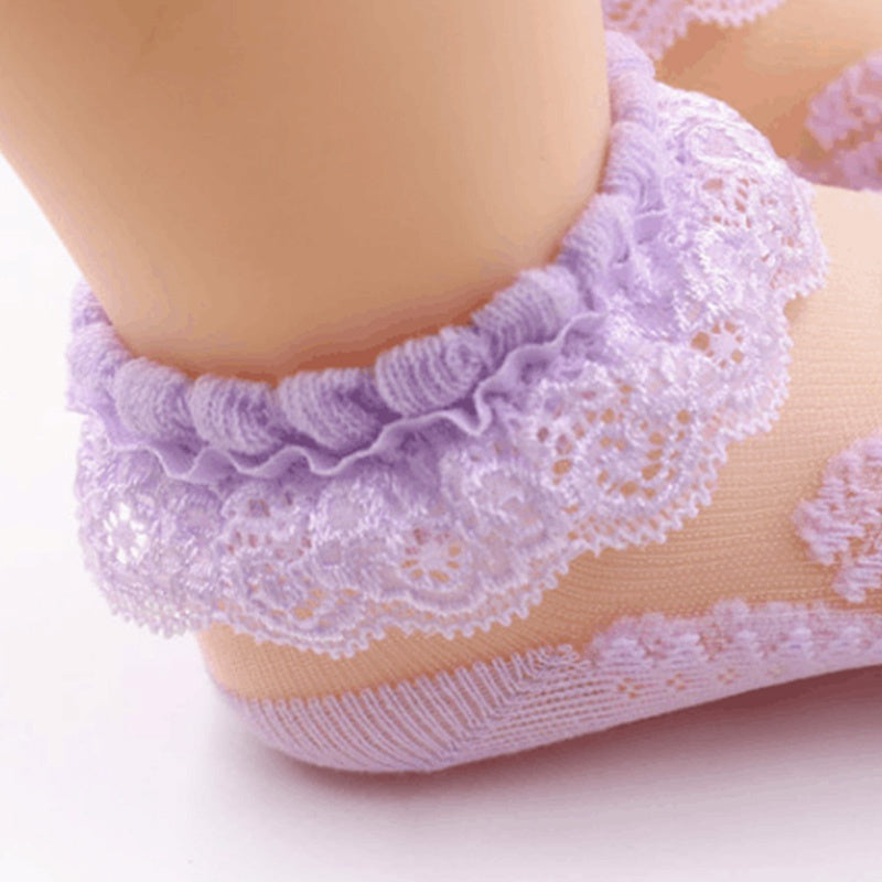 Chaussettes transparentes en dentelle bébé fille