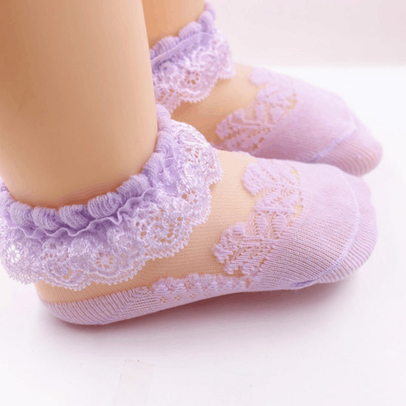 Chaussettes transparentes en dentelle bébé fille