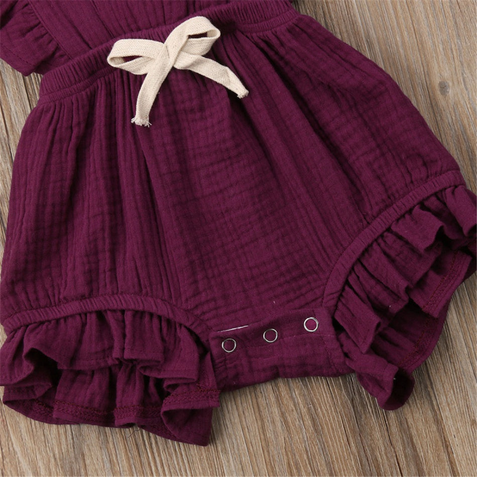 Mameluco con volantes vintage para niñas