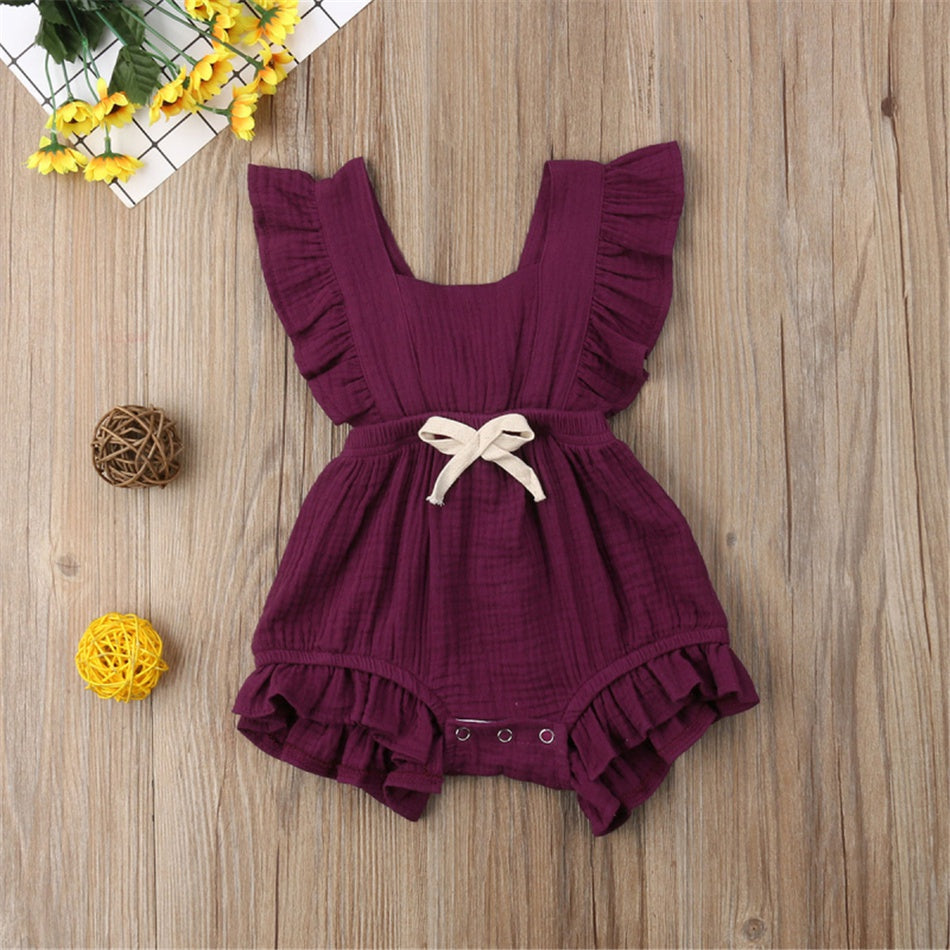 Mameluco con volantes vintage para niñas