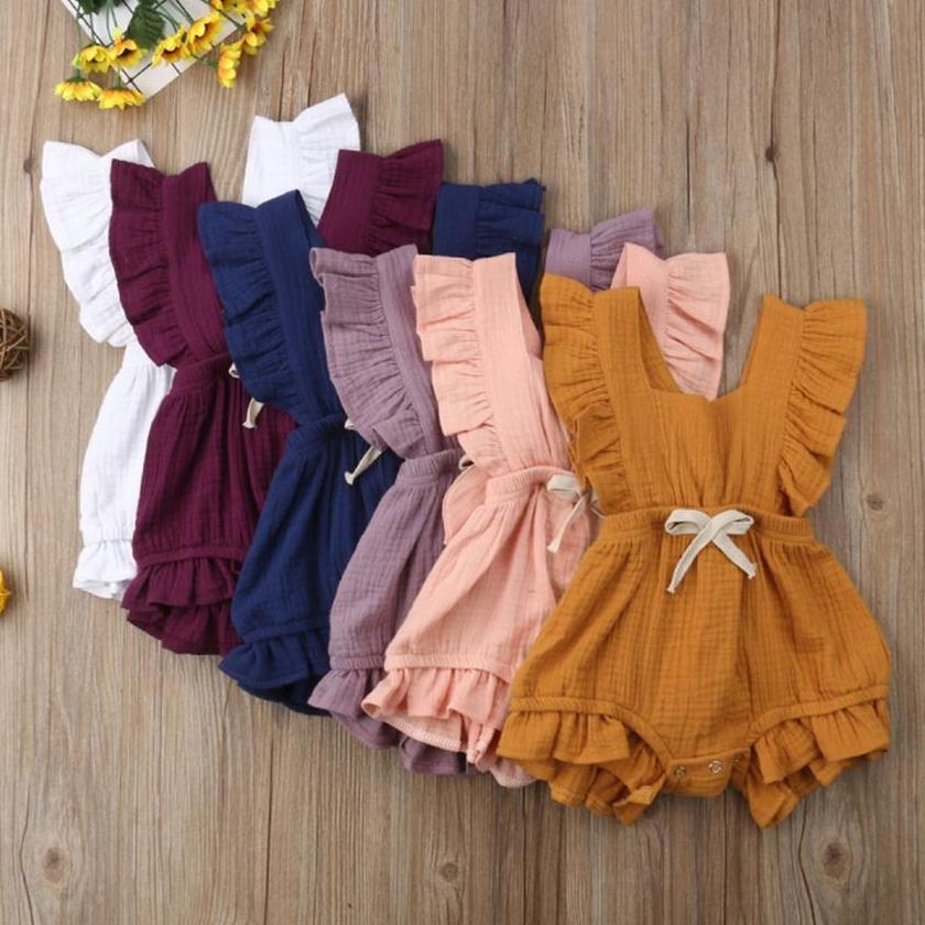 Vintage Baby Girls Ruffle Romper