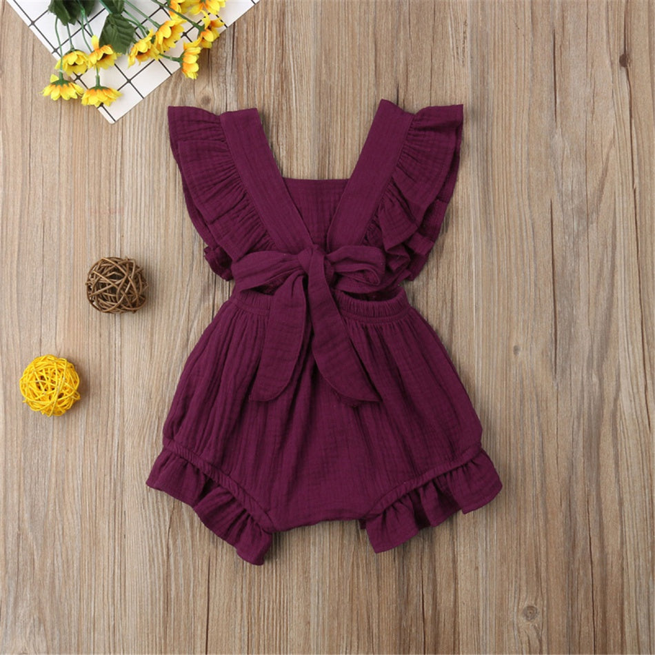 Mameluco con volantes vintage para niñas