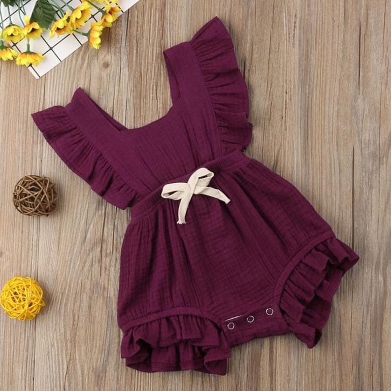 Mameluco con volantes vintage para niñas