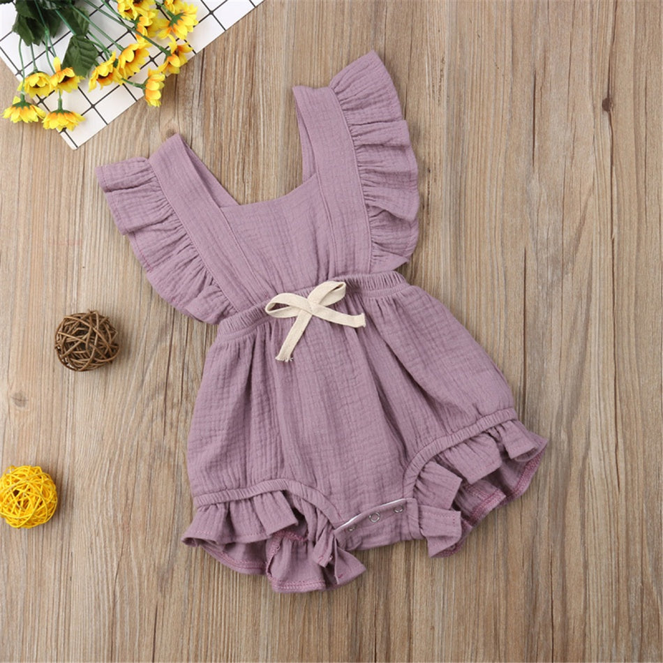 Mameluco con volantes vintage para niñas