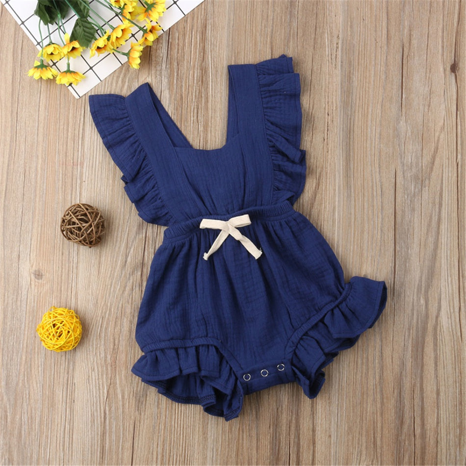 Mameluco con volantes vintage para niñas