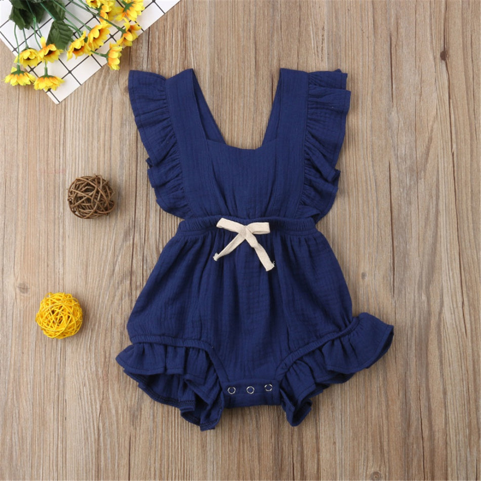 Mameluco con volantes vintage para niñas