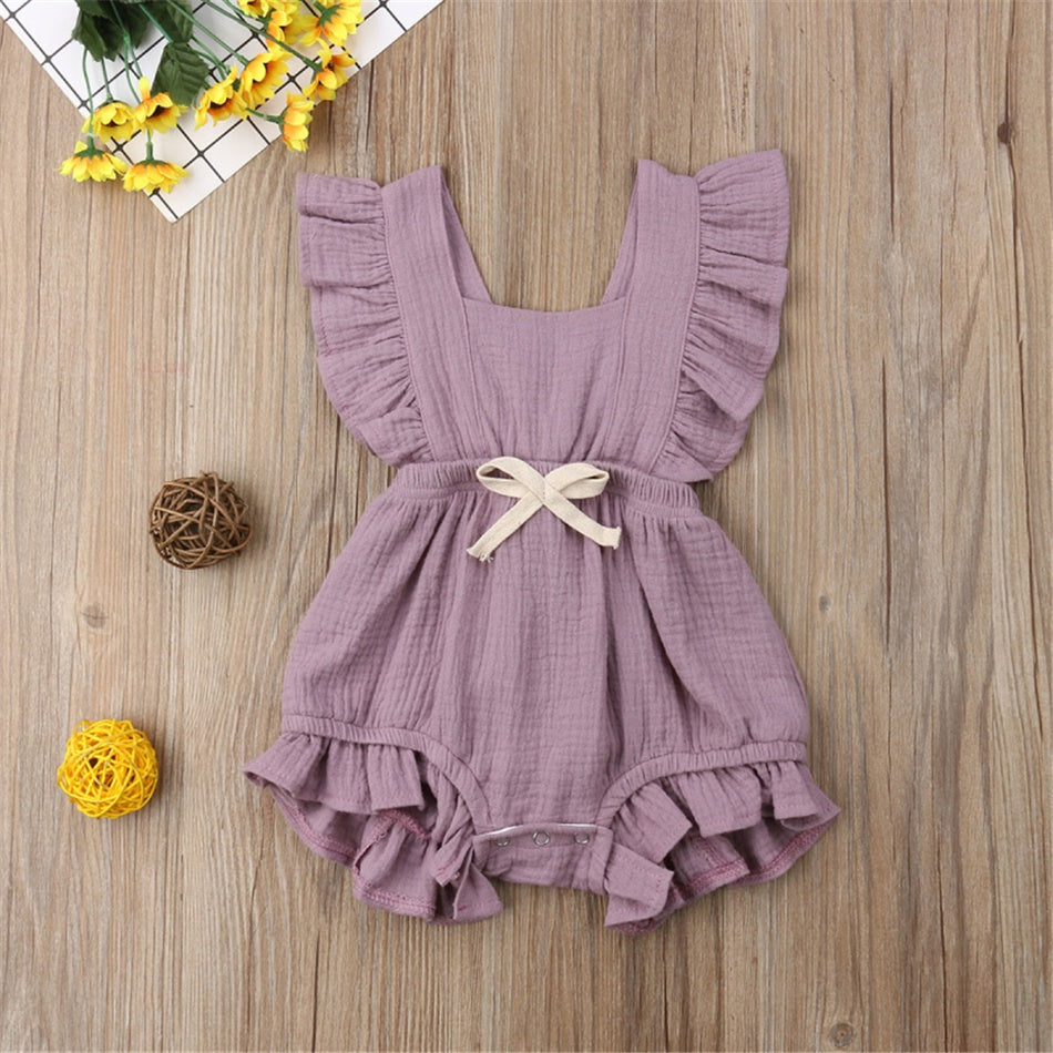 Mameluco con volantes vintage para niñas