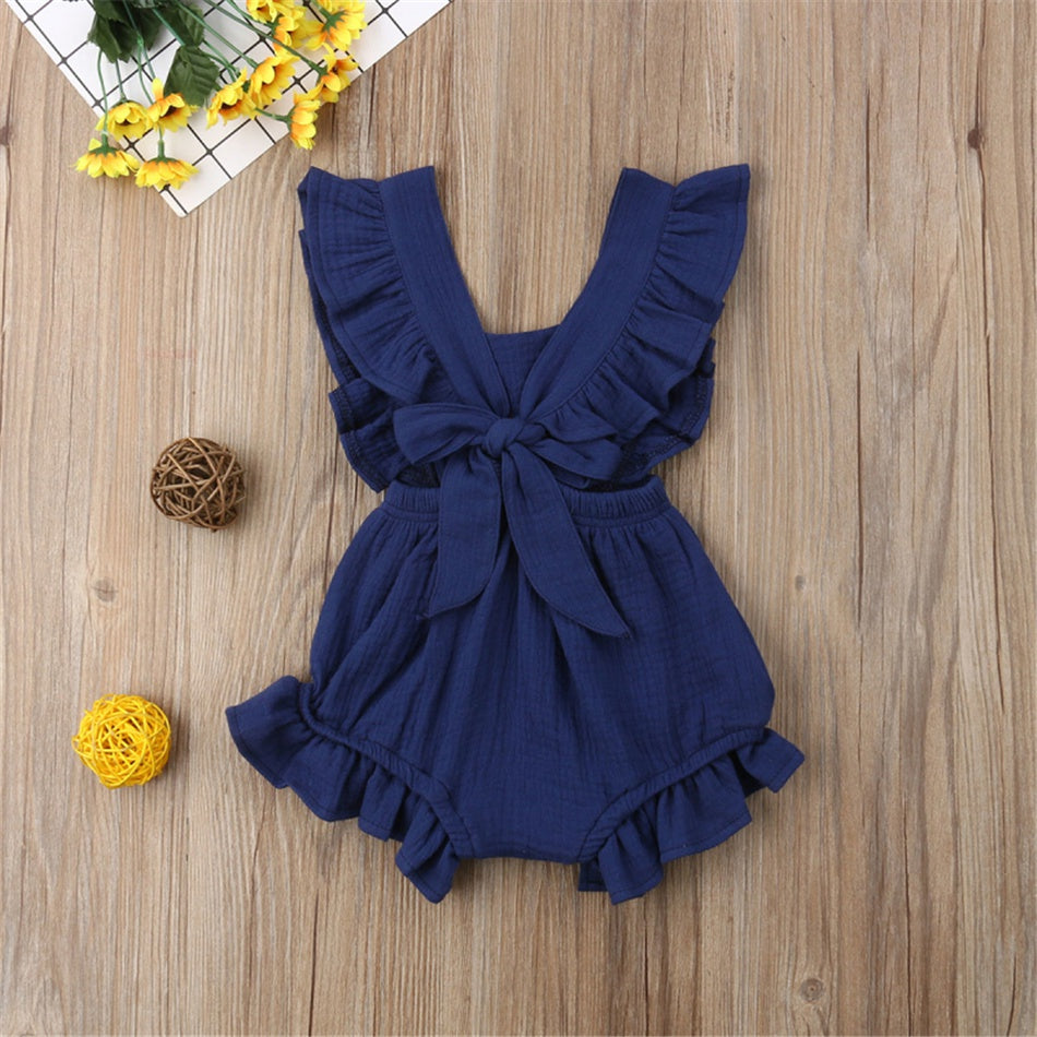 Mameluco con volantes vintage para niñas
