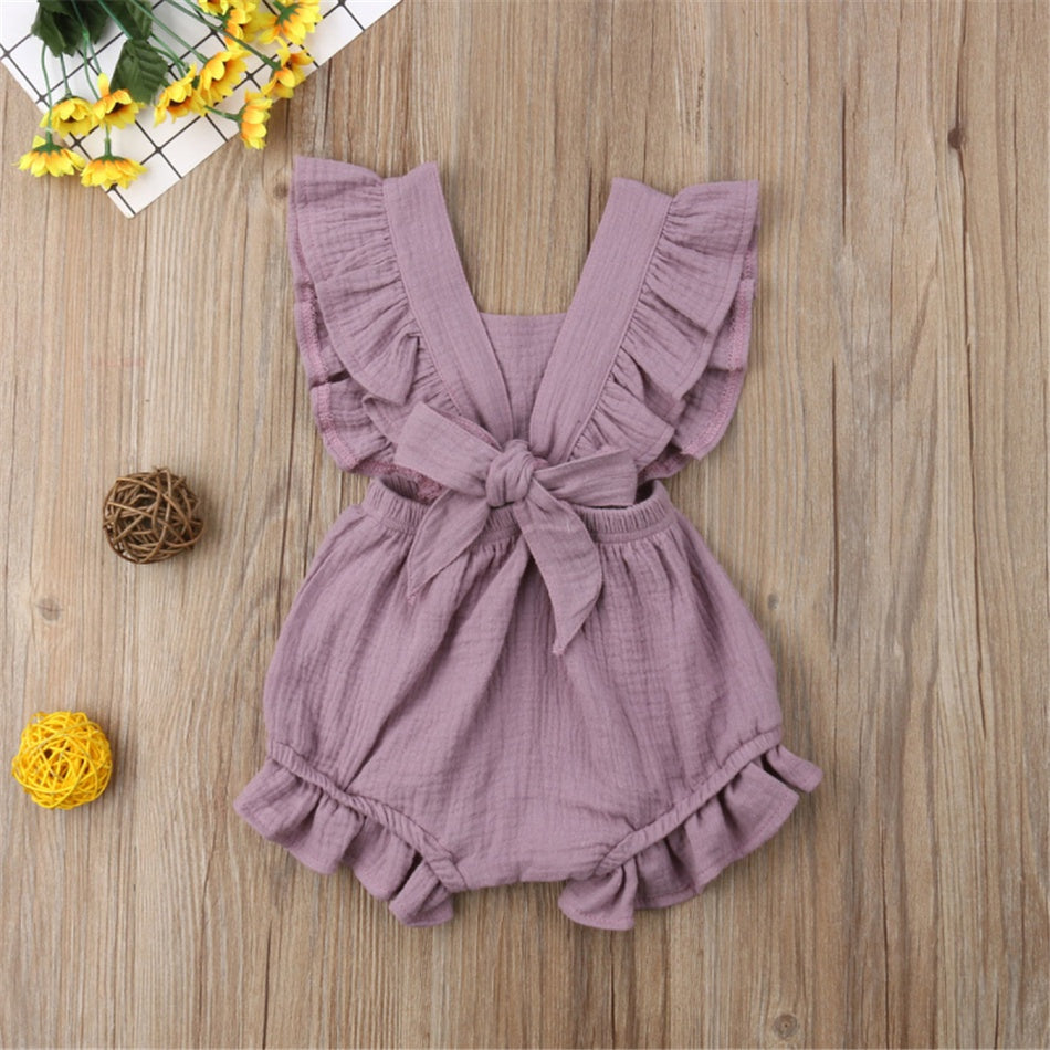 Mameluco con volantes vintage para niñas