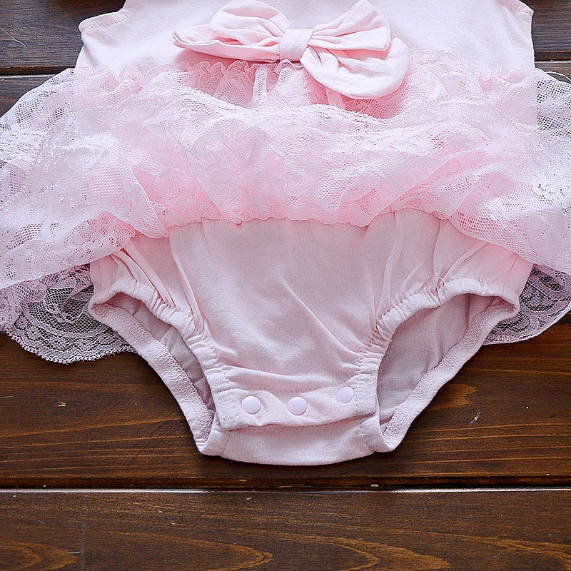 Bowknot Ruffled Layered Lace Bodysuit