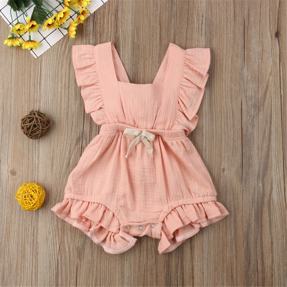 Mameluco con volantes vintage para niñas