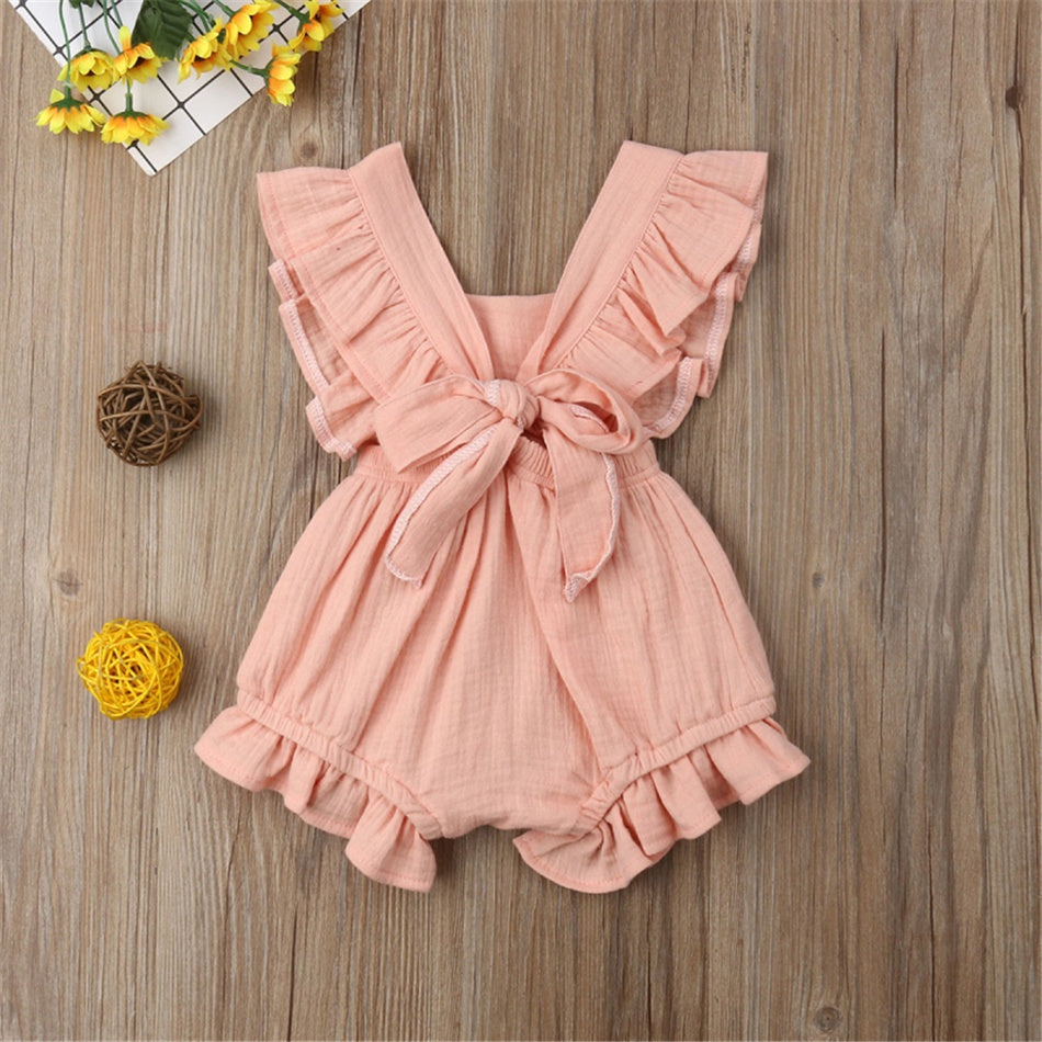 Mameluco con volantes vintage para niñas