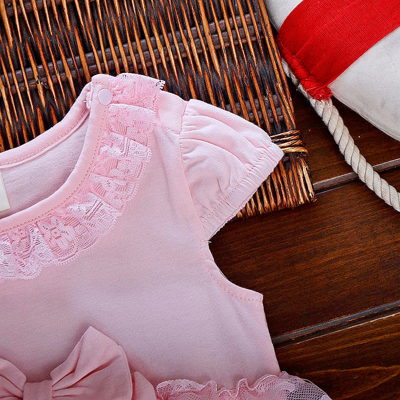 Bowknot Ruffled Layered Lace Bodysuit