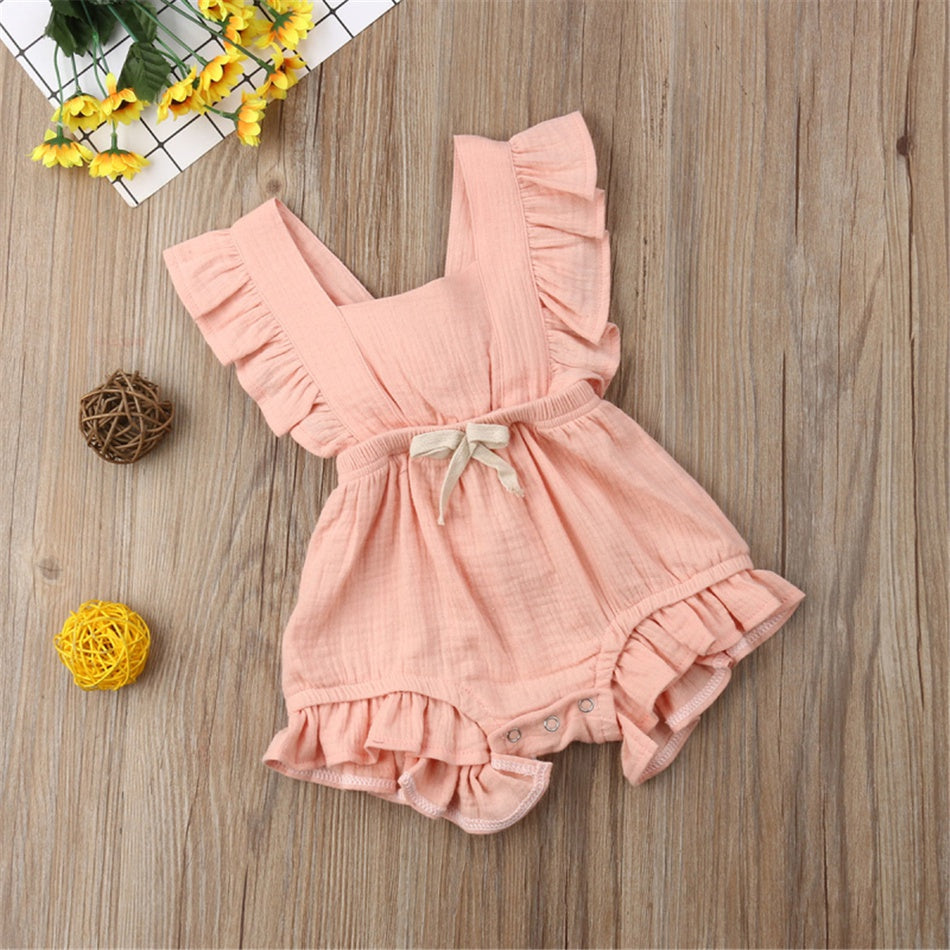 Mameluco con volantes vintage para niñas