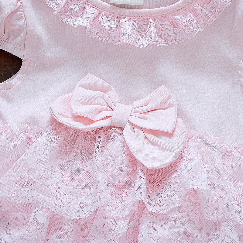 Bowknot Ruffled Layered Lace Bodysuit