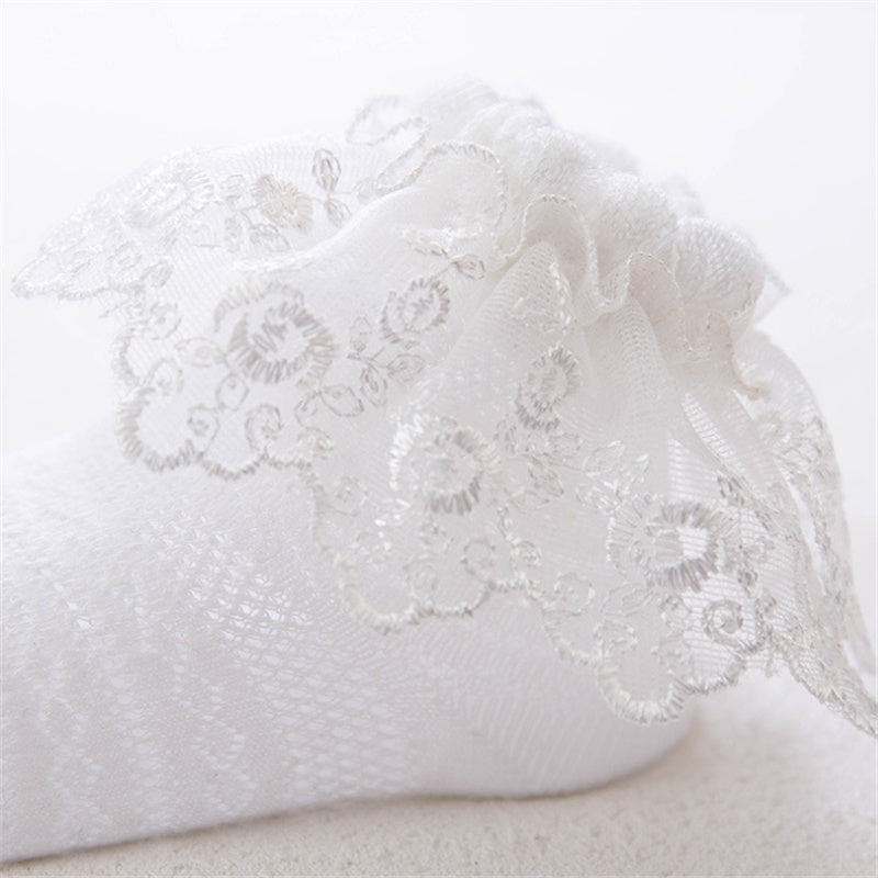 Chaussettes à volants en dentelle pour bébé fille