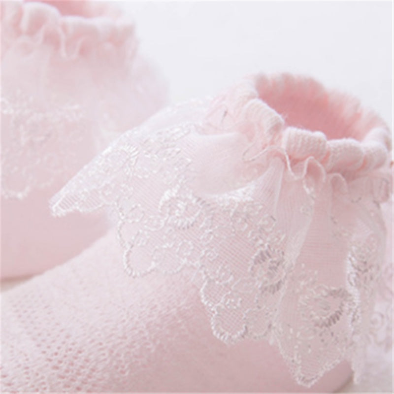 Chaussettes à volants en dentelle pour bébé fille
