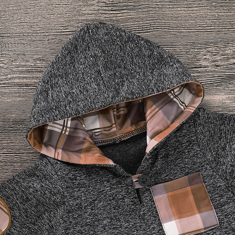 Ensemble sweat à capuche et pantalon décontracté à carreaux