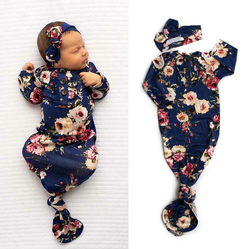 2 pièces joli sac de couchage pour bébé nouveau-né imprimé fleuri