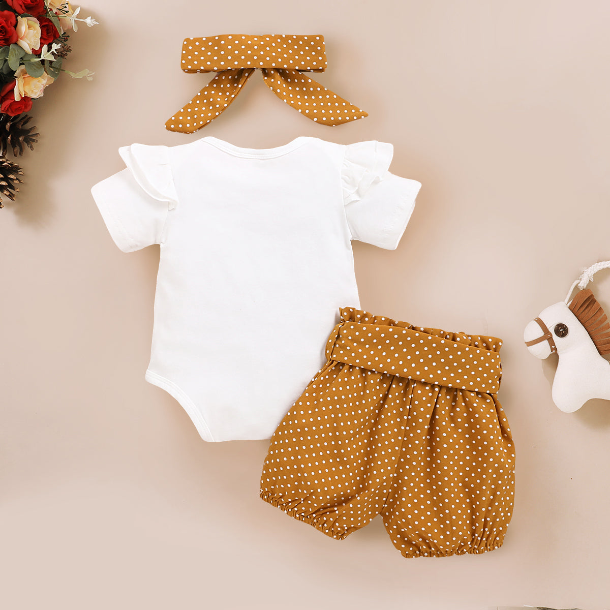 Isn't She Lovely Polka Dots Printed Baby Set