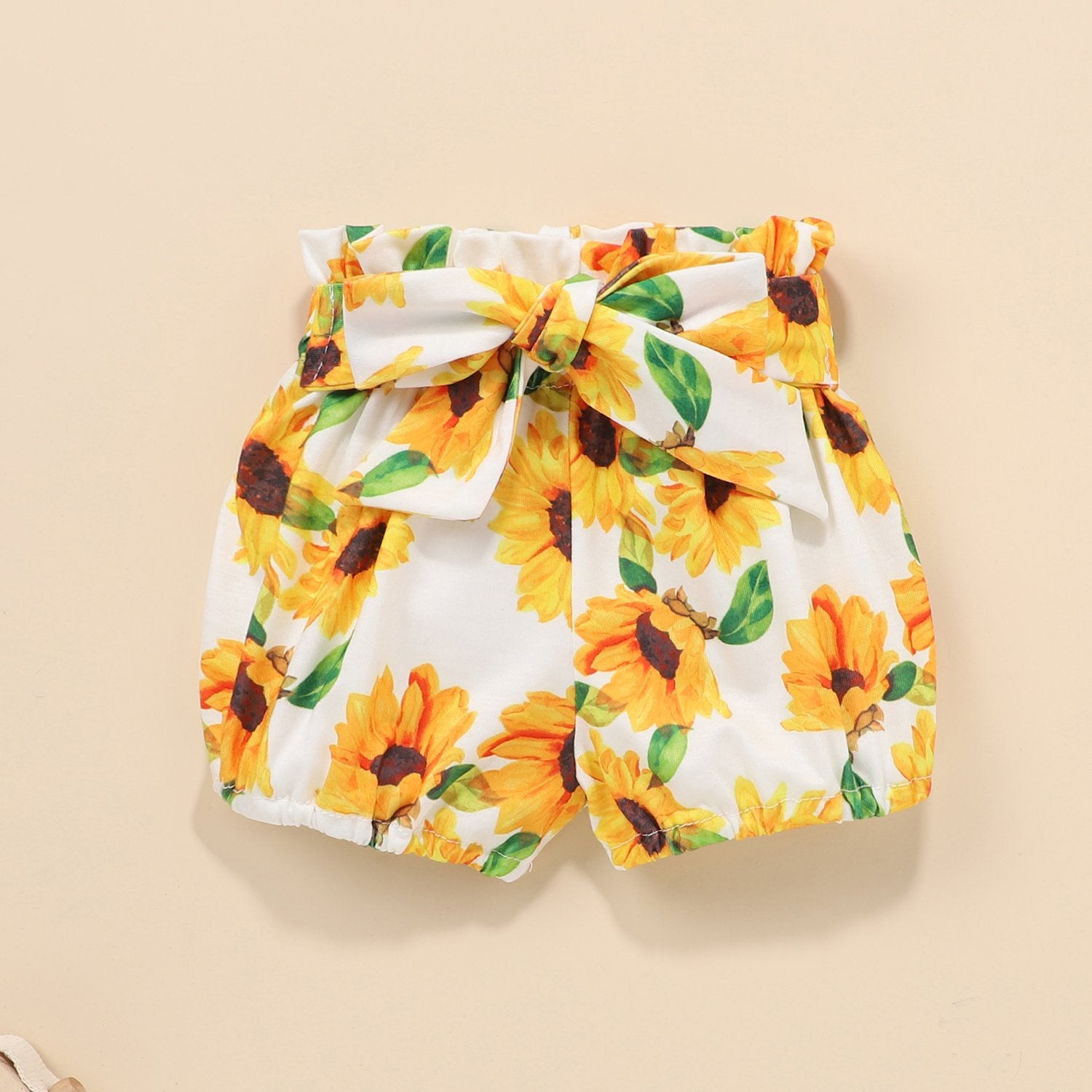Conjunto de niña con estampado de girasol encantador de 3 piezas