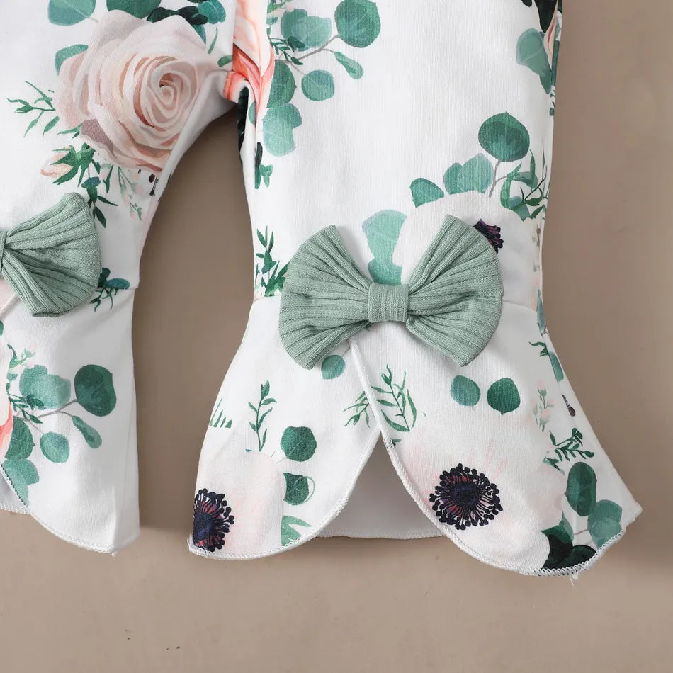 Conjunto para bebé con estampado floral y letras My Mom Is My Bestie de 3 piezas