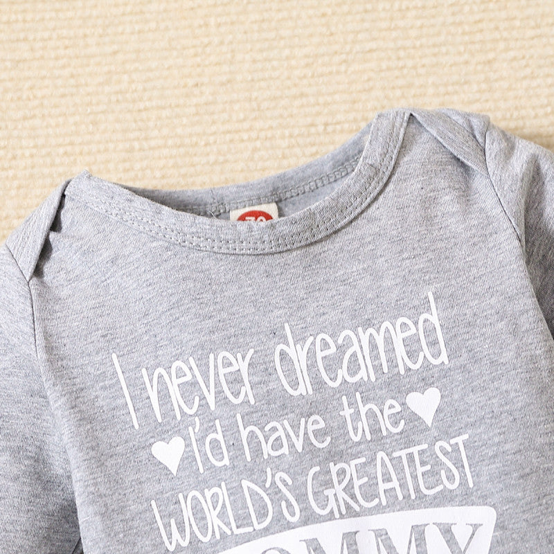 Juego de 3 piezas con estampado de galletas y letras de "I Never Dreamed I'd Have The World's Greatest Mommy"