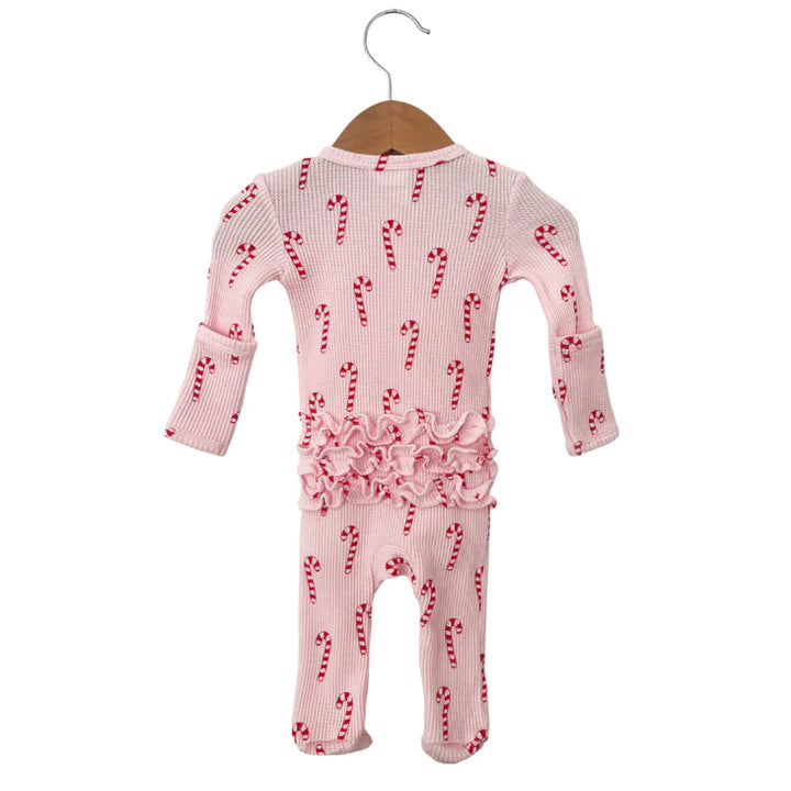 2 pièces jolie combinaison de bébé imprimée canne à sucre de noël