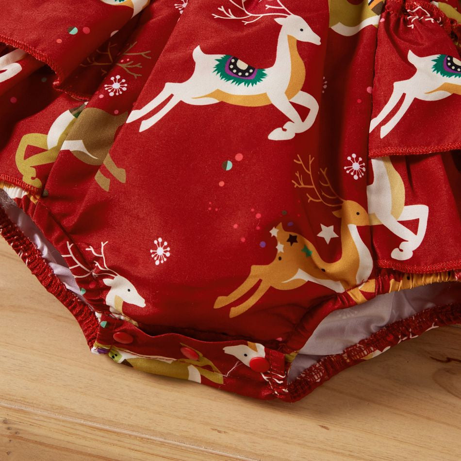 Barboteuse pour bébé à imprimé lettre et élan, 2 pièces, My 1st Christmas