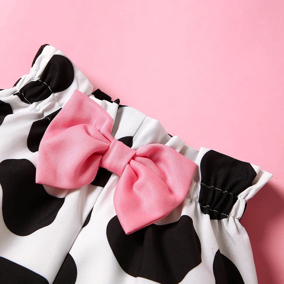 2PCS Lovely Cow Printed Baby Set