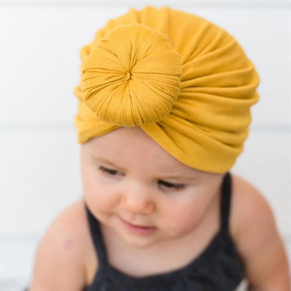 Chapeaux de turban indiens mignons, chapeau de beignet pour bébé