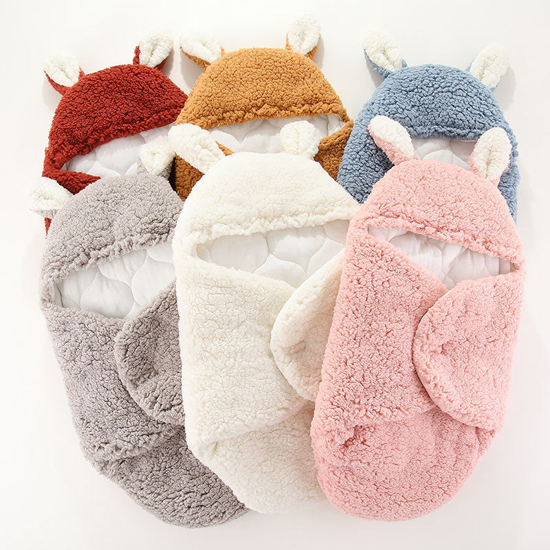 Belle couverture d'emmaillotage en peluche pour nouveau-né, sac de couchage pour bébé