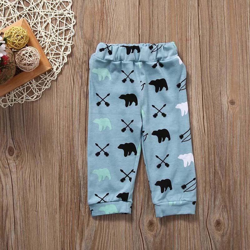 Ensemble 3 pièces pour bébé garçon à manches longues imprimé petit homme ours