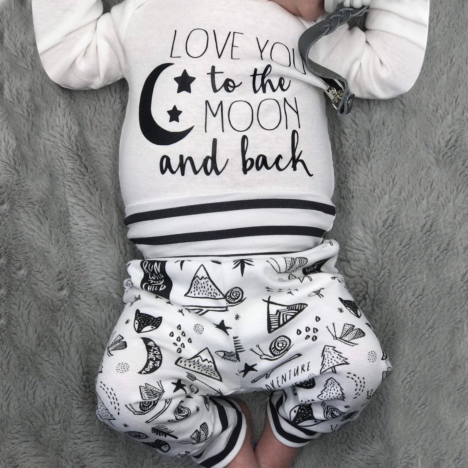 Conjunto para bebé de 3 piezas Te amo hasta la luna y de regreso
